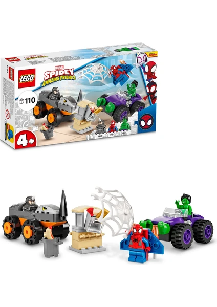 LEGO® Marvel Spidey ve İnanılmaz Arkadaşları Hulk; Gergedan Kamyona Karşı 10782 - 4 Yaş ve Üzeri İçin Oyuncak Yapım Seti (110 Parça)