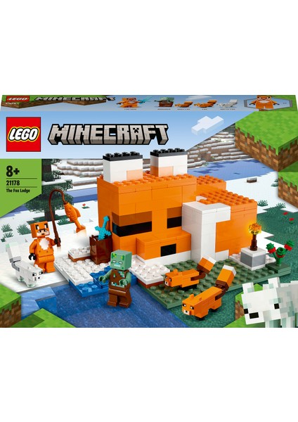 LEGO® Minecraft® Tilki Kulübesi 21178 - Macera Oyunlarını Seven Çocuklar İçin Oyuncak Ev İçeren Yaratıcı Oyuncak Yapım Seti (193 Parça)