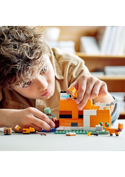 LEGO® Minecraft® Tilki Kulübesi 21178 - Macera Oyunlarını Seven Çocuklar İçin Oyuncak Ev İçeren Yaratıcı Oyuncak Yapım Seti (193 Parça)