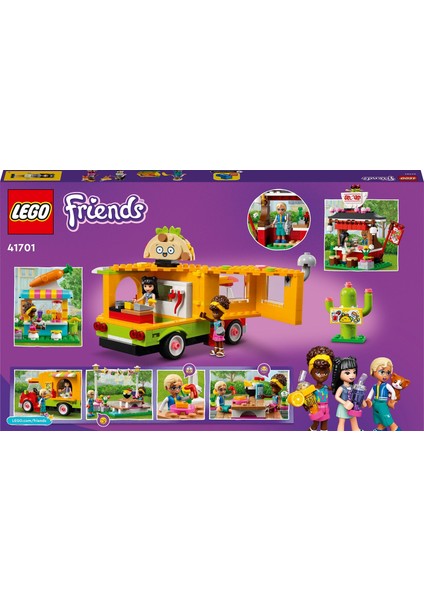 Friends Sokak Lezzetleri Pazarı Yapım Seti 41701 # Çocuklar İçin 3 Mini Bebek Figürü İçeren Yaratıcı Oyuncak Yapım Seti (592 Parça)
