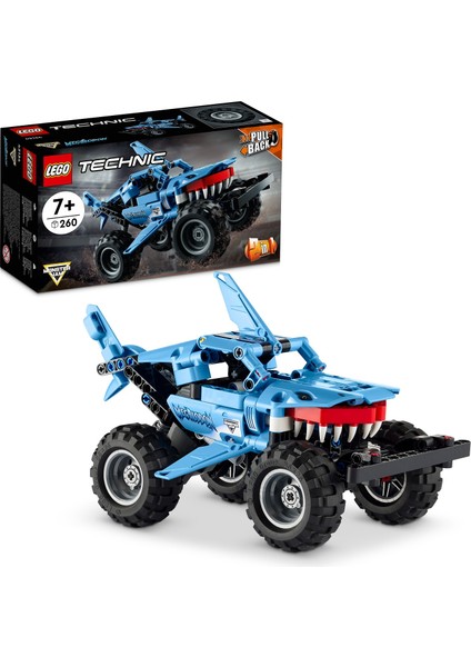 Technic Monster Jam# Megalodon# 42134 # 7 Yaş ve Üzeri Araçları Seven Çocuklar İçin 2#si 1 Arada Yaratıcı Oyuncak Model Yapım Seti (260 Parça)