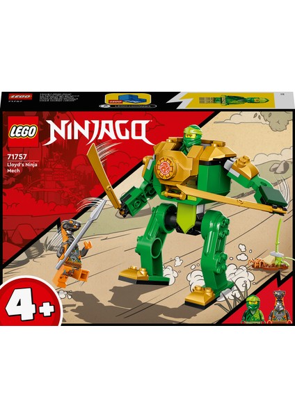 Ninjago® Lloyd#un Ninja Robotu 71757 - 4 Yaş ve Üzeri İçin Ninja  İçeren  Oyuncak Yapım Seti (57 Parça)