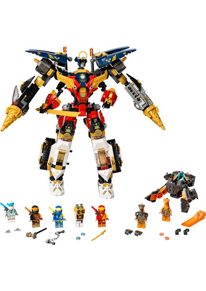 Ninjago® Ninja Ultra Kombo Robot 71765 - 9 Yaş ve Üzeri İçin Araba, Jet ve Tank  İçeren Araç Oyuncak Yapım Seti (1104 Parça)