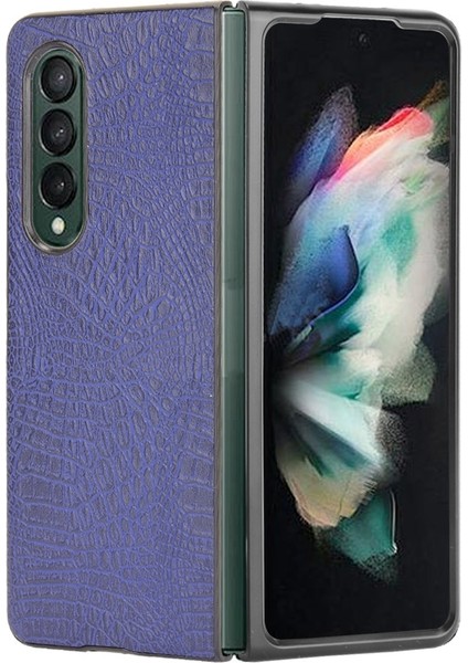 GKK Samsung Galaxy Z Fold3 5g Mavi Için Pc + Pu Kılıf (Yurt Dışından)