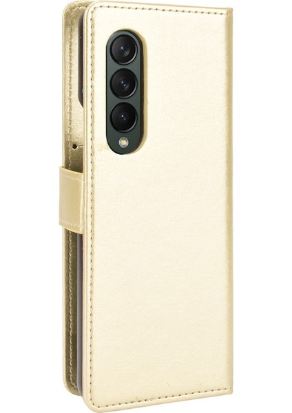 GKK Samsung Galaxy Z Fold3 5g Pu Deri Kılıfı Için Altın (Yurt Dışından)