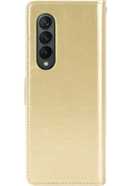 GKK Samsung Galaxy Z Fold3 5g Pu Deri Kılıfı Için Altın (Yurt Dışından)
