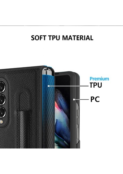 Gkk Menteşe Kalem Slot Pu + Pc Kılıf Samsung Galaxy Z Fold3 5g Gri Için (Yurt Dışından) fırsatları