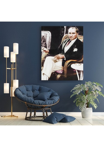 Atatürk Türk Kahvesi Içerken Kanvas Tablo