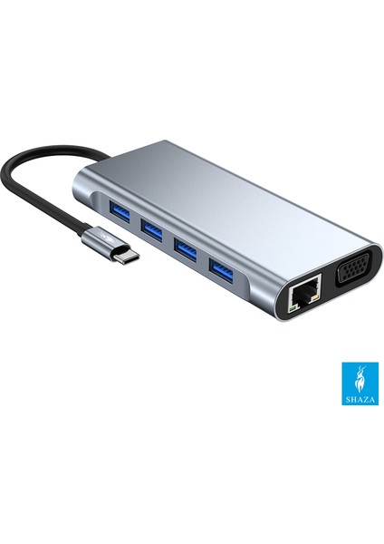 11IN1 USB Type-C Hub Port Adaptör HDMI USB Ethernet Pd Girişli