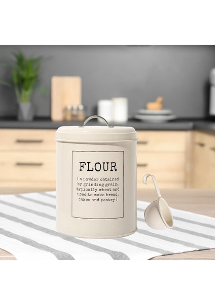 F Fityle 5 Litre Hava Geçirmez Metal Vintage Gıda Depolama Kutusu - Beyaz (Yurt Dışından) fırsatları