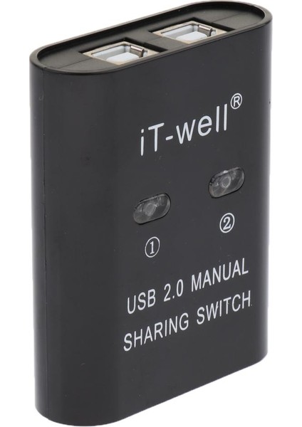 USB Manuel Paylaşım Anahtarı, 2 Bağlantı Noktaları Hub Kvm Anahtarları Pc Tarayıcı Yazıcı Için Siyah(Yurt Dışından)