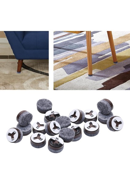 F Fityle Kaymaz Yumuşak Tırnak Keçe Zemin Koruyucuları Sandalye Bacak Pad 20 Adet Slayt Guard 19MM 19MM Yuvarlak(Yurt Dışından)