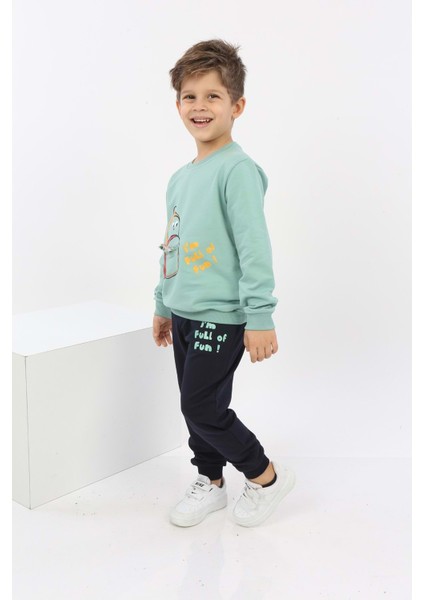 Toontoy Erkek Çocuk Çantalı Yazı Baskılı Eşofman Takım modelleri