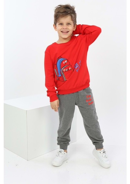 Toontoy Erkek Çocuk Çantalı Yazı Baskılı Eşofman Takım fırsatları