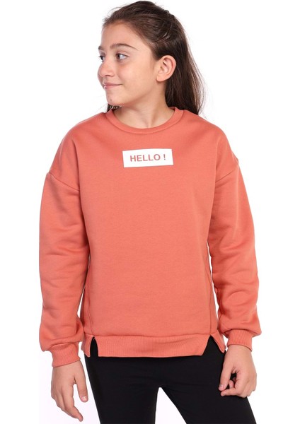 Toontoy Kız Çocuk Hello Baskılı Sweatshirt