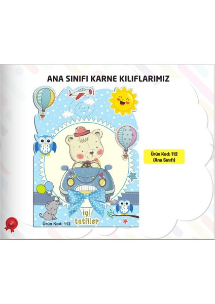 Ata Yayıncılık Karne Kabı Kılıfı (Okul Öncesi - Erkek) Ürün Kodu:111 (10'lu)