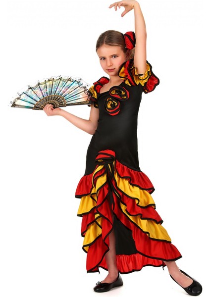 Ispanyol Dansçı Kız Çocuk Kostümü