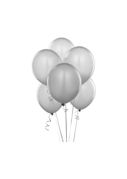 Metalik Gümüş Balon 12 Inch 10 Adet