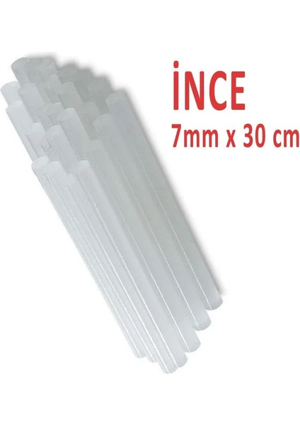 Mum Silikon Ince 7 mm x 30 cm Sıcak Mum Silikon Çubuk Uç 1 kg (80 Adet)