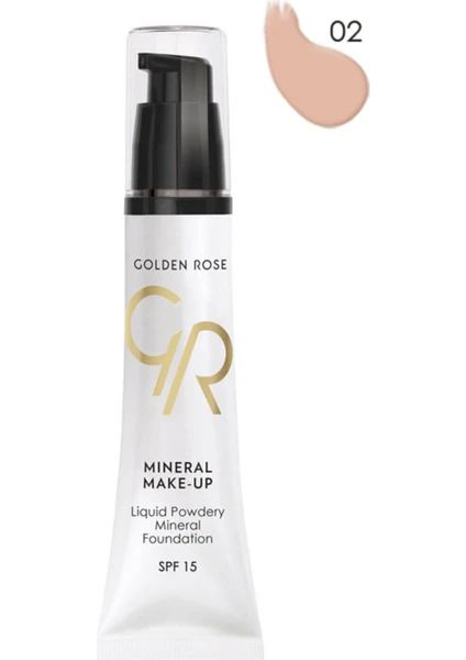 Golden Rose Mineral Fondöten - Liquid Powder Mineral Foundation Spf 15 No: 02