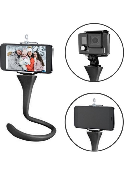 Cep Telefonu Tutucu Esnek Bükülebilir Kol Kamera Monopod Tembel Braketi Klip Siyah (Yurt Dışından)