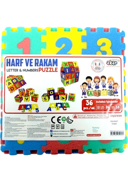 Polimat Harf ve Rakam Puzzle 36 Parça fiyatları
