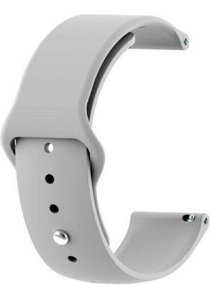 Huawei Gt / Gt2 / Gt2 Pro - Honor Magic Watch 2 46MM - Samsung Gear Watch 46MM Silikon Kordon Kayış Gri