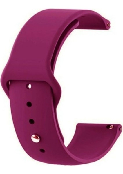 Huawei Gt / Gt2 / Gt2 Pro - Honor Magic Watch 2 46MM - Samsung Gear Watch 46MM Silikon Kordon Kayış Mor