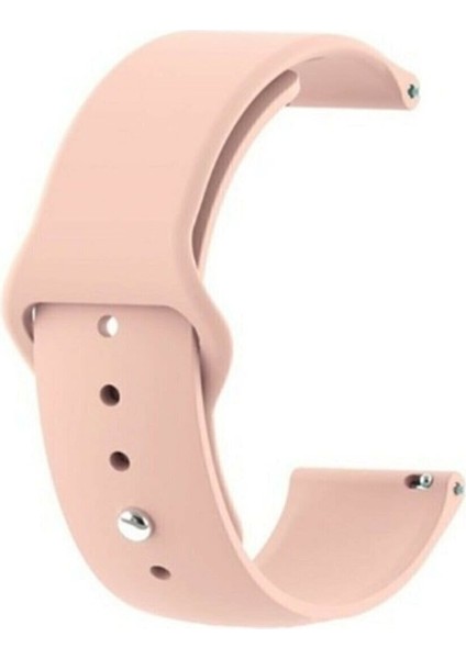 Huawei Gt / Gt2 / Gt2 Pro - Honor Magic Watch 2 46MM - Samsung Gear Watch 46MM Silikon Kordon Kayış Pudra Pembe