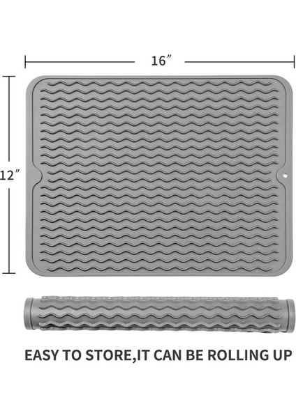 Silikon Bulaşık Kurutma Matı Mutfak Tezgahı Için Kurutma Matı, 15.8 "x 12" Isıya Dayanıklı Mat (Yurt Dışından)