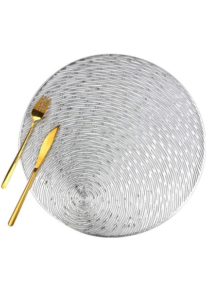Placemats 6'lı Set Yuvarlak Masa Paspasları Vinil Oymalı Dekoratif Mutfak Kaymaz Yıkanabilir Yemek Masası Için 15 Inç Paspaslar (Yurt Dışından)