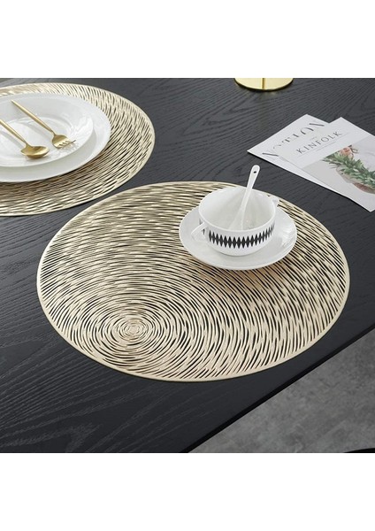 Placemats 6'lı Set Yuvarlak Masa Paspasları Vinil Oymalı Dekoratif Mutfak Kaymaz Yıkanabilir Yemek Masası Için 15 Inç Paspaslar (Yurt Dışından)
