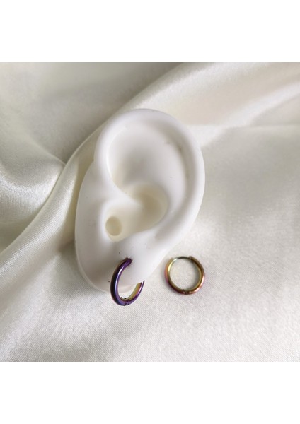 Paslanmaz Çelik Rainbow Küçük Halka Küpe - 10 mm fiyatları