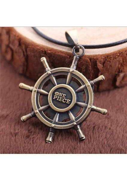 One Piece Korsan Luffy Kurukafa Logo Dümen Metal Kolye