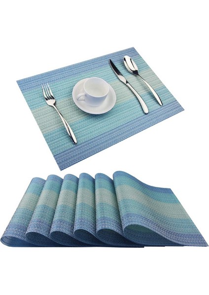 Plastik Servis Altlıkları Kaymaz Yıkanabilir Yemek Masası Servis Altlıkları Silinebilir Temiz Masa Paspasları 6'lı Set (Yurt Dışından)