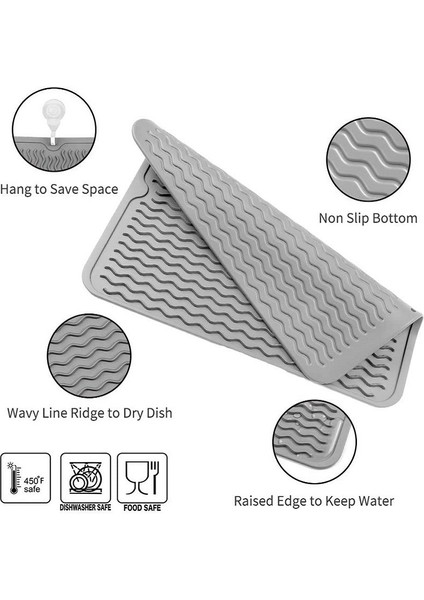 Silikon Bulaşık Kurutma Matı Mutfak Tezgahı Için Kurutma Matı, 15.8 "x 12" Isıya Dayanıklı Mat (Yurt Dışından) modelleri