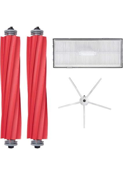 Roborock S7 Sonic Mopping Uyumlu 4 Parça Yedek Filtre Fırça Seti Beyaz