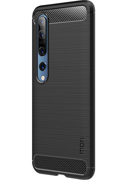 Mofı Karbon Fiber Fırçalanmış Xiaomi Mi 10 / Mi 10 Pro Için Tpu Koruyucu Kılıf (Yurt Dışından)