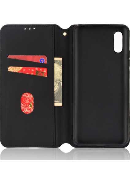 EX Beauty Katlanabilir Standlı Geometrik Desenli Xiaomi Redmi 9AT Için Deri Telefon Kılıfı - Mavi (Yurt Dışından) modelleri