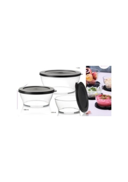 Royal Serisi Servis ve Saklama Kabı 3 Lü Set 1,3LT-990ML-610ML
