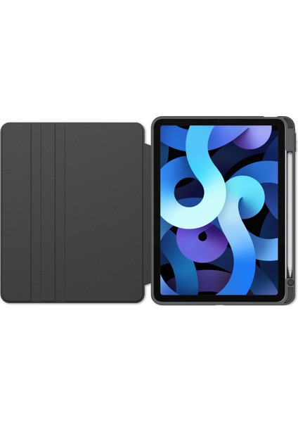 iPad 8. Nesil 2020 10.2 Uyumlu Kılıf 360° Dönebilen Kalem Bölmeli Standlı Akıllı Kapak Premium Siyah indirimleri