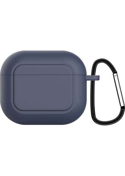 Airpods 3. Nesil Uyumlu Kılıf Silikon Kulaklık Kılıfı Tam Koruma Yumuşak Doku Lacivert