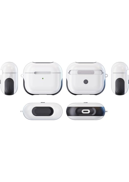 Airpods 3. Nesil Uyumlu Kılıf Anti-Shock Kulaklık Kılıfı Darbe Emici Tam Koruma Shockproof Beyaz