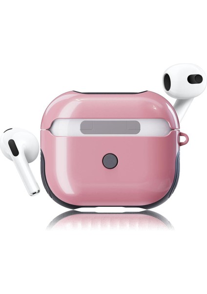 Airpods 3. Nesil Uyumlu Kılıf Anti-Shock Kulaklık Kılıfı Darbe Emici Tam Koruma Shockproof Pembe