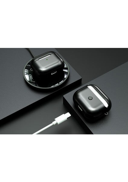 Airpods 3. Nesil Uyumlu Kılıf Anti-Shock Kulaklık Kılıfı Darbe Emici Tam Koruma Shockproof Siyah indirimleri