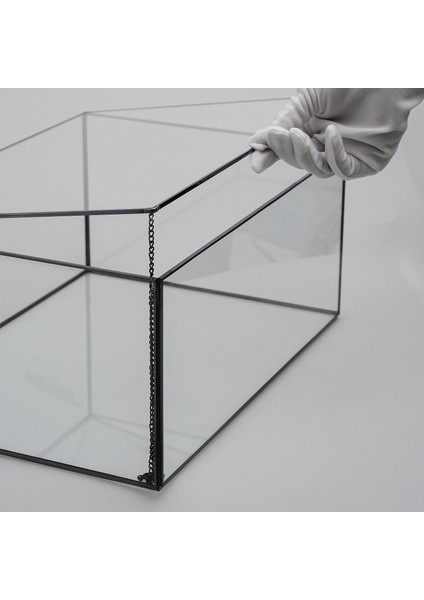 Kapaklı Kutu Antrasit Siyah Damat Bohçası Çikolata Kutusu 35 x 25 x 15 cm