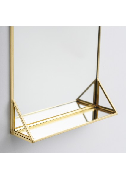 30x20x5cm Pirinç Gold Duvar Askılı Raflı Ayna indirimleri