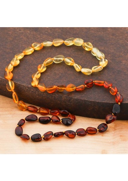 Bebek Damla Kehribar 925 Ayar Gümüş Kolye