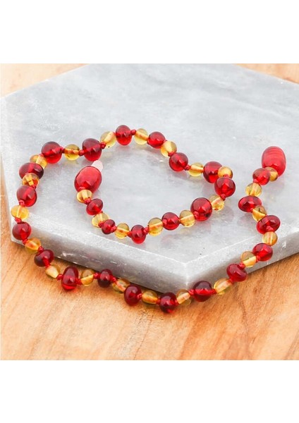 Bebek Damla Kehribar 925 Ayar Gümüş Kolye