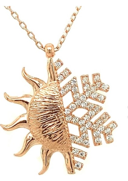 Güneş ve Kar 925 Ayar Gümüş Kolye